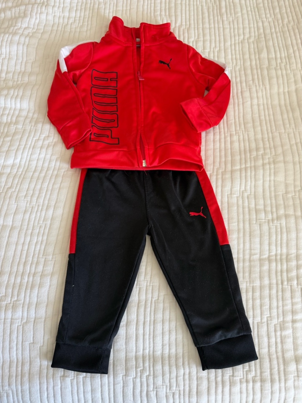 PUMA Baby Red and Black Tracksuit